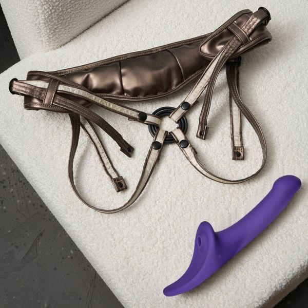 Вибронасадка для страпона с вакуумной стимуляцией Strap-On-Me Multi Orgasm Dildo L Purple SX4034 фото