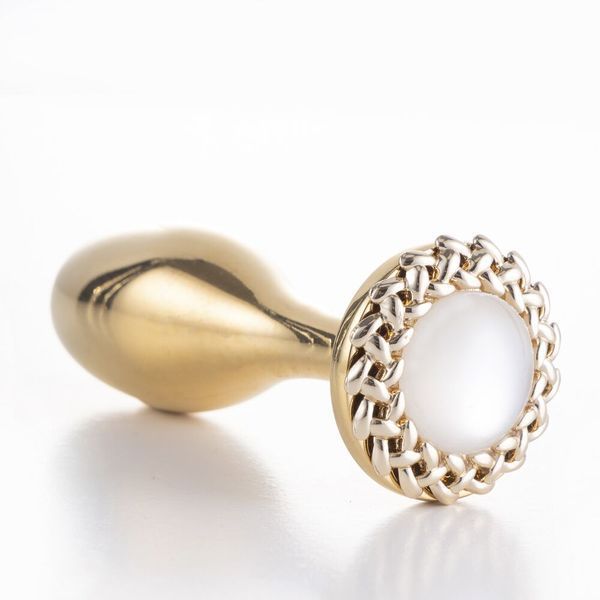 Металлическая анальная пробка LOCKINK SEVANDA Pearl Rose-shape Anal Plug, с искусственной жемчужиной SX0888 фото