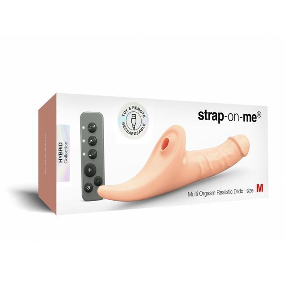 Вибронасадка для страпона с вакуумной стимуляцией Strap-On-Me Multi Orgasm Realistic Dildo M Vanilla SX4036 фото
