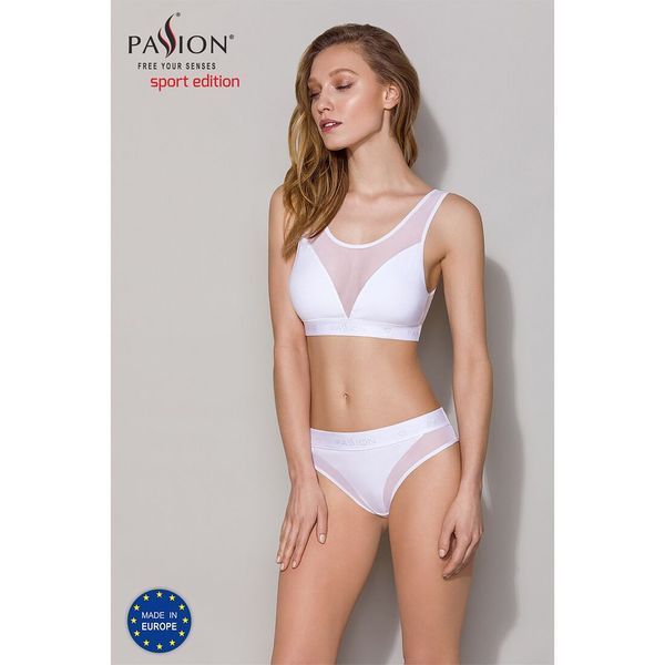 Трусики з прозорою вставкою Passion PS002 PANTIES XL, white SO4198 фото