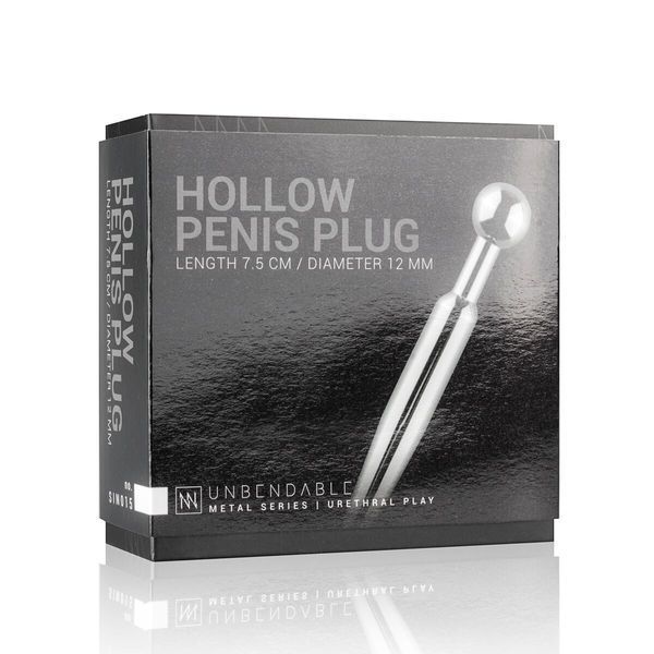 Полый уретральный стимулятор Sinner Gear Unbendable &mdash; Hollow Penis Plug, длина 7,5 см, диаметр 12 мм SO4582 фото