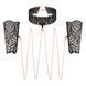 Мереживні наручники та комір Rosy Gold - Lace Cuffs and Collar - Black SX1196 фото 1