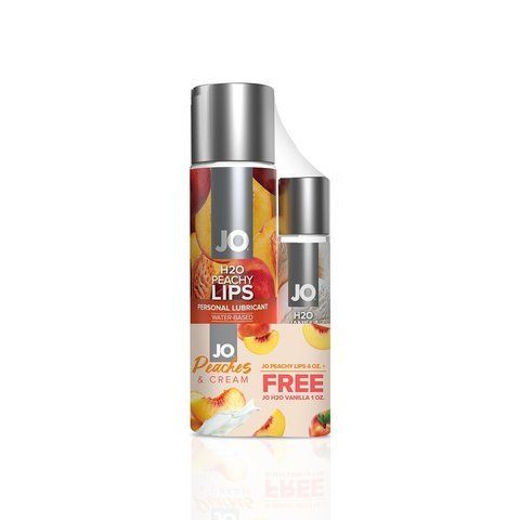 Комплект JO GWP &mdash; Peaches & Cream &mdash; Peachy Lips 120 мл & H2O Vanilla 30 мл SO6771 фото