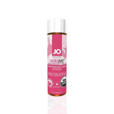 Смазка на водной основе JO NATURALOVE Strawberry (120 мл) с экстрактом ромашки и листьев агавы SO1662 фото