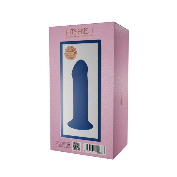 Двухслойный дилдо Adrien Lastic Hitsens 1 Blue, подходит для страпона, диаметр 4,5 см, длина 17,7 см SX1273 фото