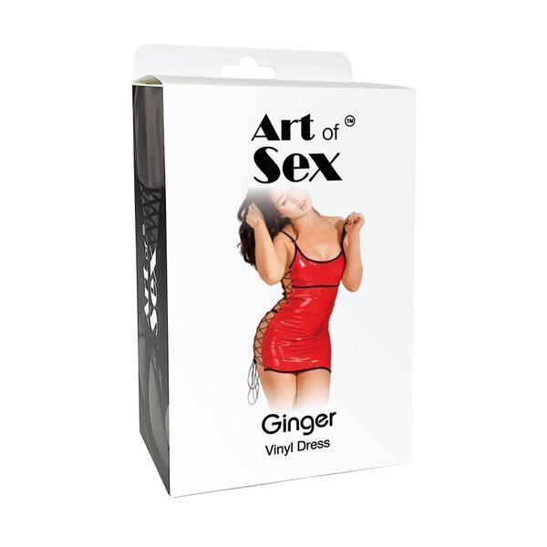 Сексуальное лакированное платье на шнуровке Art of Sex - Ginger черное L-2XL SX2369 фото