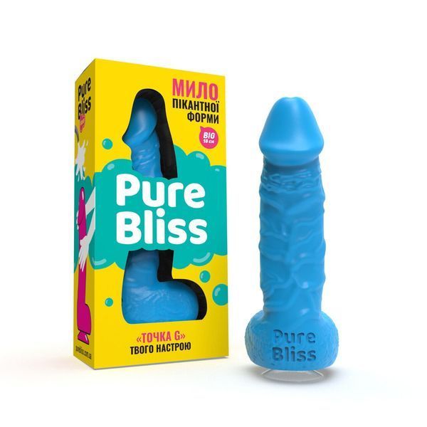 Мыло в форме пениса Pure Bliss BIG Blue, крафтовое мыло-член, натуральное SO6370 фото