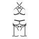 Комплект белья Passion Exclusive MORGAN SET OpenBra XXL/XXXL, black, стрэпы, трусики, лиф, пояс PS23903 фото 5