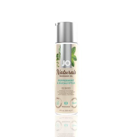 Массажное масло JO Naturals Massage Oil Peppermint & Eucalyptus с эфирными маслами (120 мл) SO6166 фото