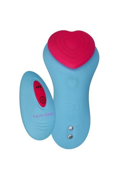 Вибратор в трусики FairyGasm HeartGem blue, на магните, пульт ДУ SX0628 фото