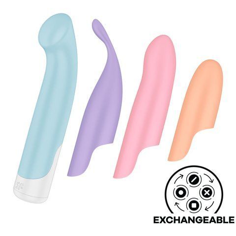 Набір 4-в-1 Satisfyer Playful Four, вібратор та 4 насадки, 12 режимів SX2182 фото