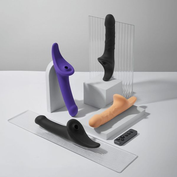 Вибронасадка для страпона с вакуумной стимуляцией Strap-On-Me Multi Orgasm Dildo S Purple SX4032 фото