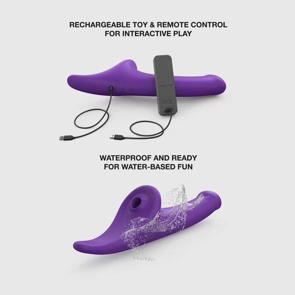 Вибронасадка для страпона с вакуумной стимуляцией Strap-On-Me Multi Orgasm Dildo M Purple SX4033 фото